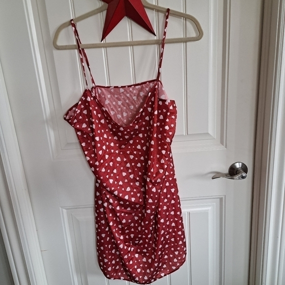 Vtg Petra Fashions Valentines Day Love Hearts nightie slip dress LG USA Pinup - Picture 2 of 8